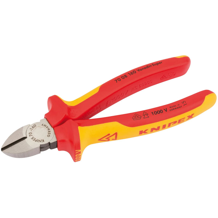 KNIPEX 70 08 160UKSBE VDE Diagonal Cutter, 160mm - 70 08 160 UKSBE