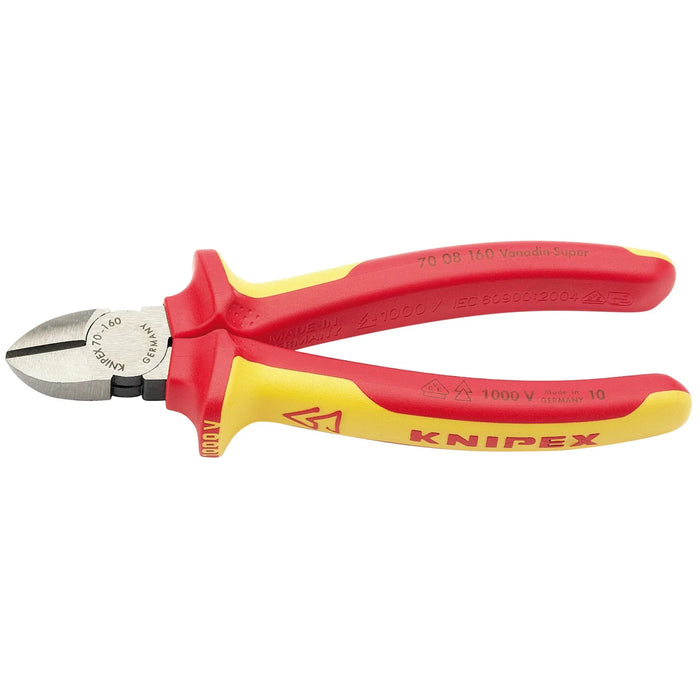 KNIPEX 70 08 160UKSBE VDE Diagonal Cutter, 160mm - 70 08 160 UKSBE