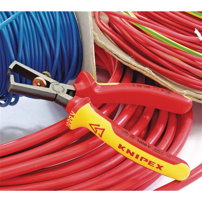 KNIPEX 11 08 160UKSBE VDE Insulation Stripper, 160mm - 11 08 160 UKSBE
