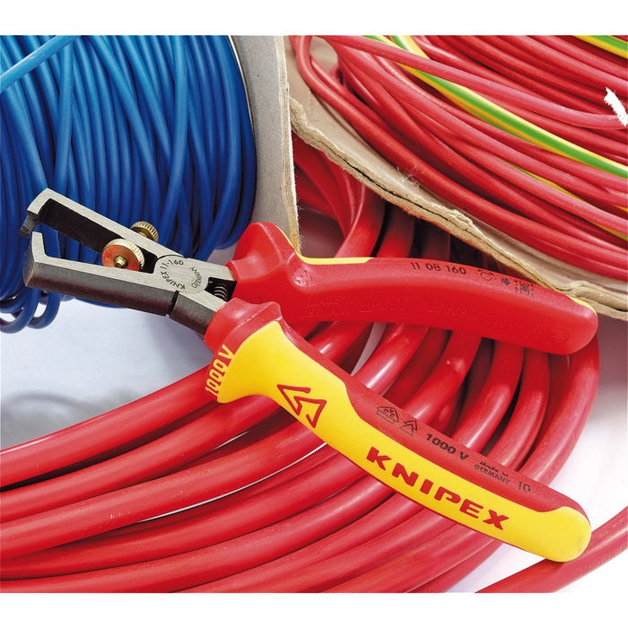 KNIPEX 11 08 160UKSBE VDE Insulation Stripper, 160mm - 11 08 160 UKSBE