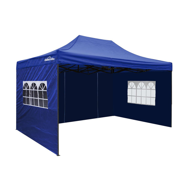 Dellonda 3x4.5m Pop-Up Gazebo & Side Walls Water Resistant Fabric  - Blue