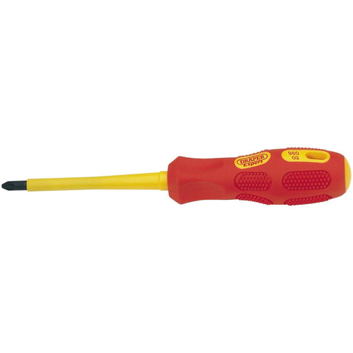 VDE Approved Fully Insulated PZ TYPE Screwdriver, No.2 x 100mm (Sold Loose) Draper - Town Tools
