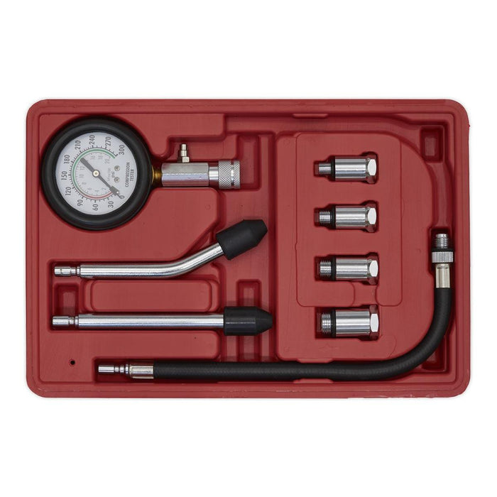 Sealey Petrol Engine Compression Test Kit 8pc CT955 Sealey - Town Tools 