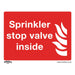 Sealey Safe Conditions Safety Sign Sprinkler Stop Valve Self-Adhesive Vinyl Sealey - Town Tools 