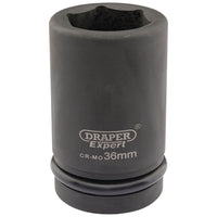 Draper Expert HI-TORQ 6 Point Deep Impact Socket, 1" Sq. Dr., 36mm