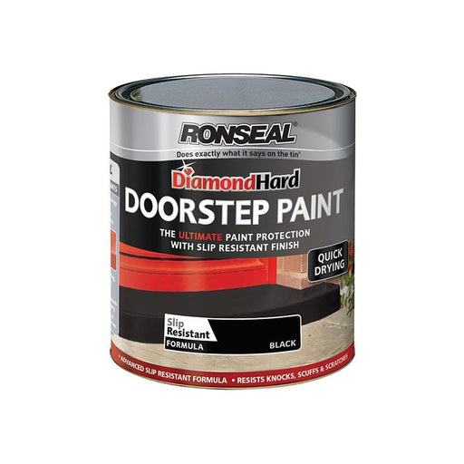 Ronseal Diamond Hard Doorstep Paint Black 750ml Ronseal - Town Tools