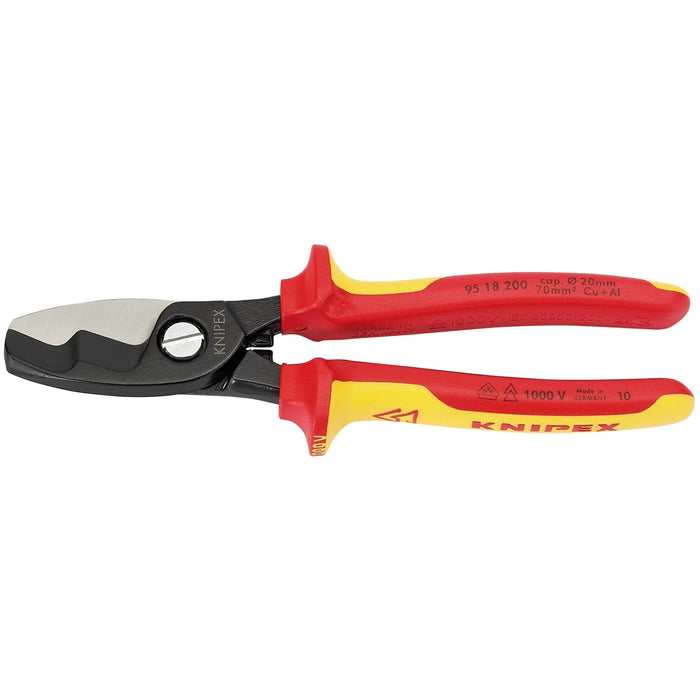 KNIPEX 95 18 200UKSBE VDE Fully Insulated Cable Shears, 200mm - 95 18 200 UKSBE
