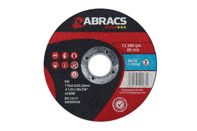 Connect Abracs Flat Cutting Discs x 3.0mm 10pc 100-125mm