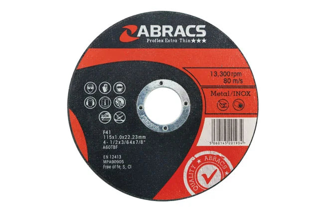 Connect Abracs Extra Thin Flat Cutting Discs x 1.0mm 5pc 75-115mm