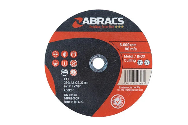 Connect Abracs Extra Thin Flat Cutting Discs 230mm x 1.8mm 25pc - CPL