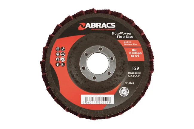 Connect Abracs Non-Woven Flap Discs, Medium 115mm 5pc - CPL