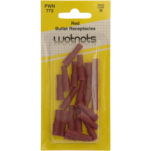 Wot-Nots Wiring Connectors - Red - Female Bullet - 4mm - Pack of 25 Wot-Nots - Town Tools 