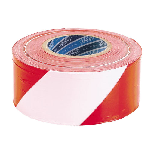 Draper Barrier Tape Roll, 75mm x 500m, Red and White 66041 Draper - Town Tools 