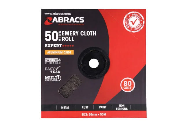 Connect Abracs Emery Roll x 50m x P80 1pc 25-50mm