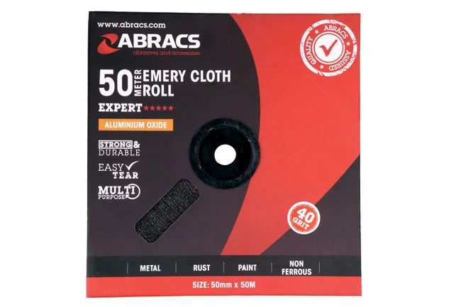 Connect Abracs Emery Roll x 50m x P40 1pc 25-50mm