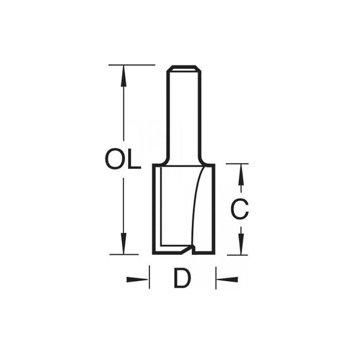 Trend 3/4 x 1/2 TCT Two Flute Cutter 8.0 x 19mm Trend - Town Tools