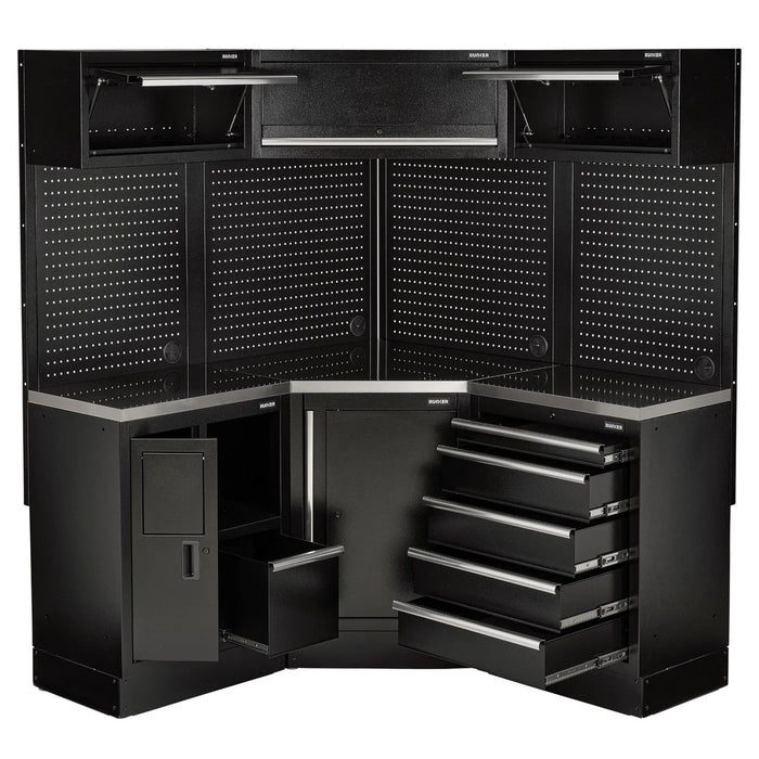 BUNKER 18 Piece Modular Storage Corner Combo with Stainless