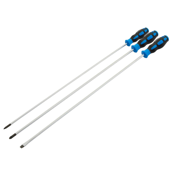 Draper Extra Long Reach Soft Grip Screwdriver Set, 450mm (3 Piece) - 865/3