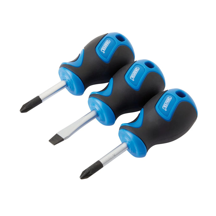 Draper Stubby Soft Grip Screwdriver Set (3 Piece) - 865/3B