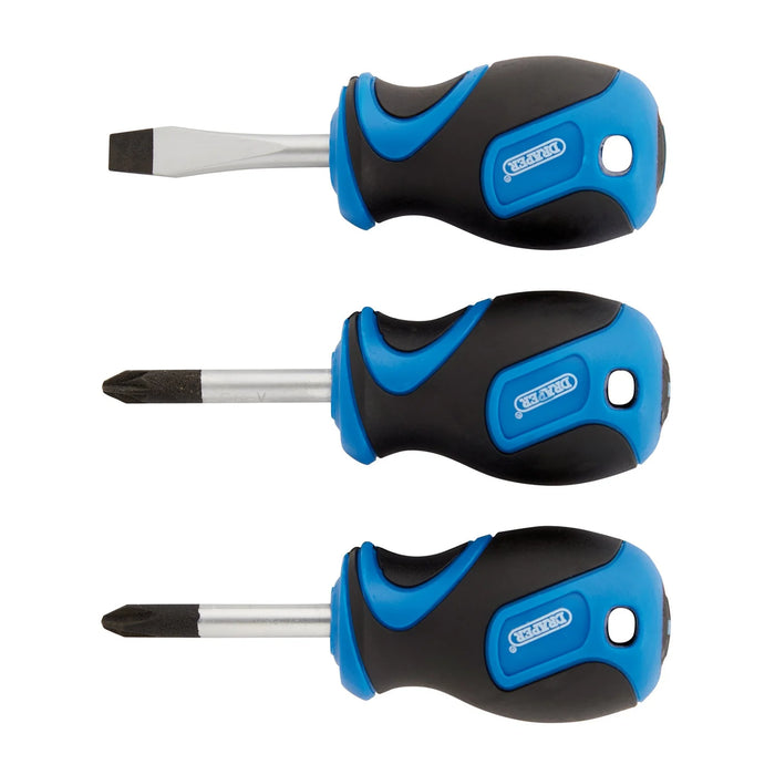 Draper Stubby Soft Grip Screwdriver Set (3 Piece) - 865/3B