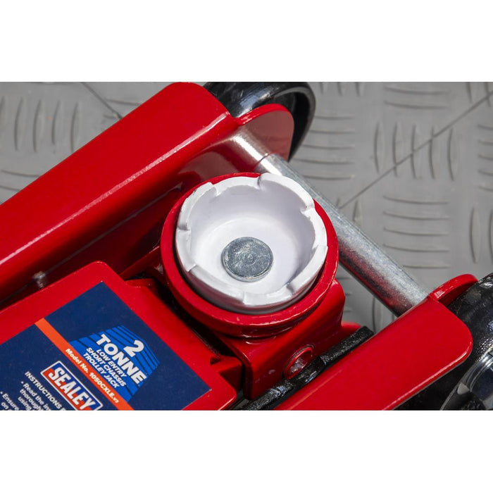 Sealey Low Profile Short Chassis Trolley Jack 2 Tonne 1050CXLE Sealey - Town Tools 