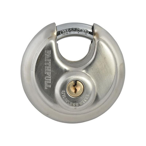 Faithfull Stainless Steel Discus Padlock 70mm Faithfull - Town Tools