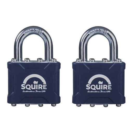 Squire 35T Stronglock Card (2) Padlocks 38mm Open Shackle Keyed Squire - Town Tools