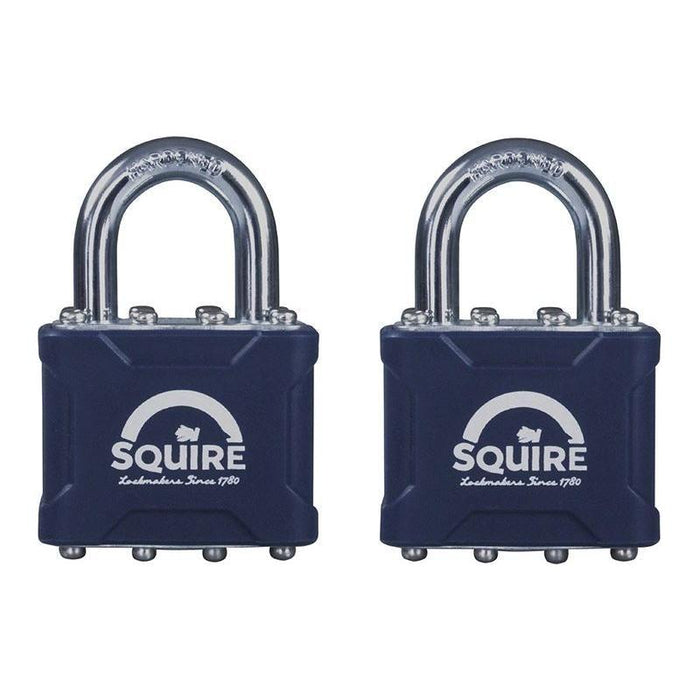 Squire 35T Stronglock Card (2) Padlocks 38mm Open Shackle Keyed Squire - Town Tools