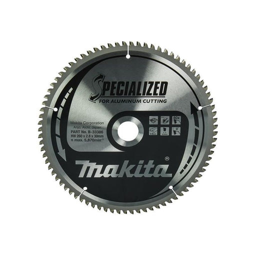 Makita B-33386 Specialized Aluminium Saw Blade 260 x 30mm x 80T Makita - Town Tools