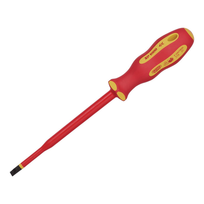 Draper XP1000 VDE Slimline Plain Slot Screwdriver, 6.5 x 150mm 02162 Draper - Town Tools 