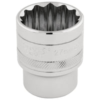 Draper Draper HI-TORQ 12 Point Socket, 1/2" Sq. Dr., 27mm