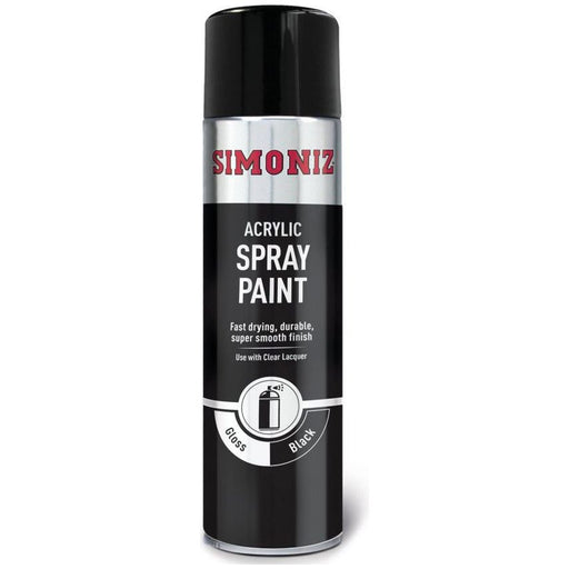 Simoniz Large Gloss Black Acrylic Aerosol Auto Car Spray Paint 500ml SIMP15D Simoniz - Town Tools 