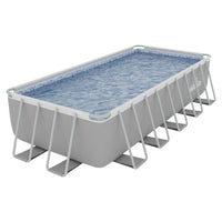 Dellonda Steel Frame Rectangular Swimming Pool - Step Ladder & Filter Pump 21ft