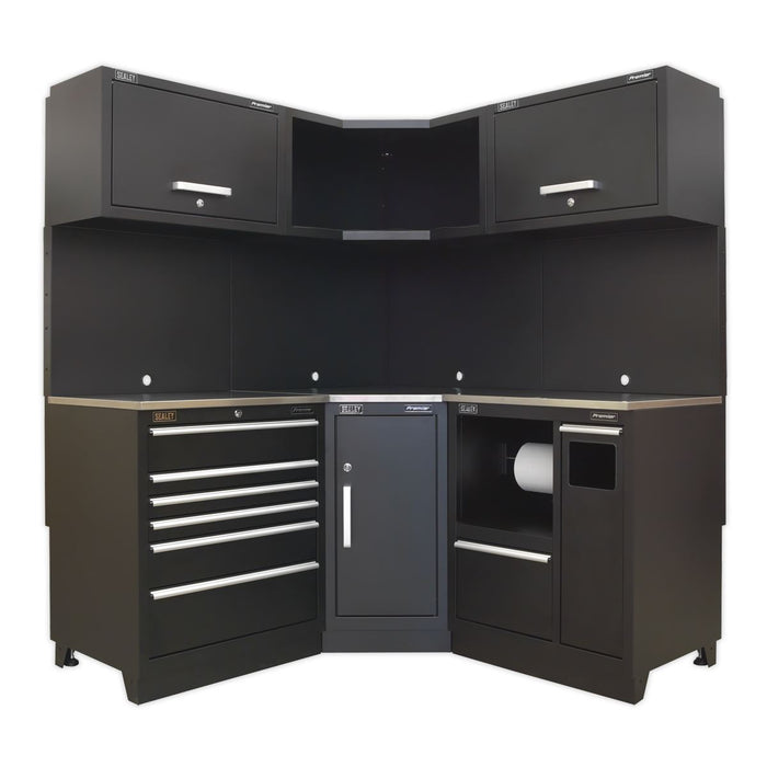 Sealey Premier Premier Corner Storage System with Stainless Worktop 1.7m Sealey Premier - Town Tools 