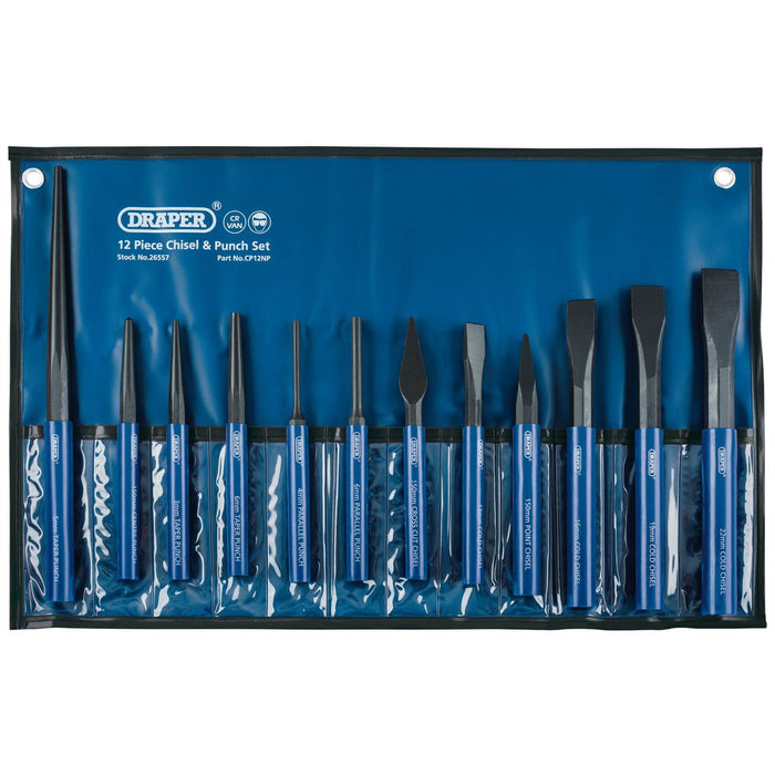 Draper Cold Chisel and Punch Set (12 Piece) 26557 Draper - Town Tools 