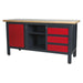 Sealey Workstation with 3 Drawers 1 Cupboard & Open Storage AP1905B Sealey - Town Tools 