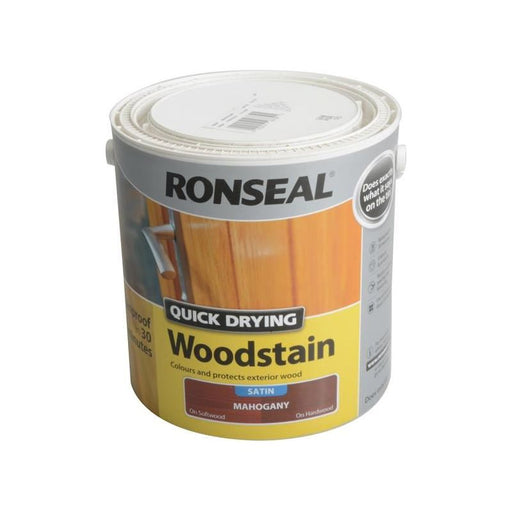 Ronseal Quick Drying Woodstain Satin Mahogany 2.5 litre Ronseal - Town Tools