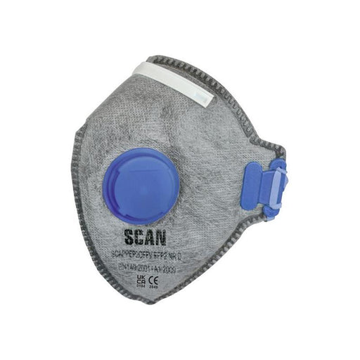 Scan Fold Flat Disposable Odour Mask Valved FFP2 Protection (Pack 3) Scan - Town Tools