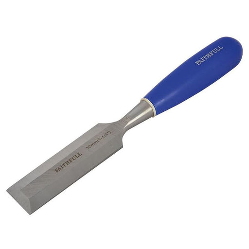 Faithfull Bevel Edge Chisel Blue Grip 32mm (1.1/4in) Faithfull - Town Tools