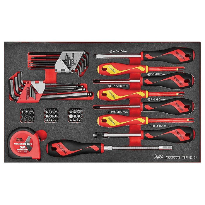 Teng Tools Screwdriver & Hex/TX Key Set 2 FOAM3 54 Pieces Teng Tools - Town Tools 