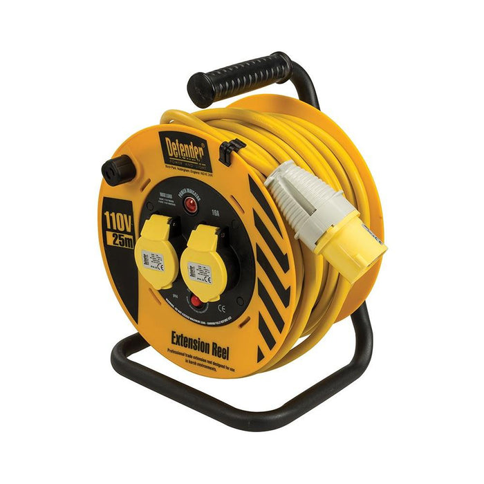 Defender Heavy Duty Industrial Cable Reel 25m 110V
