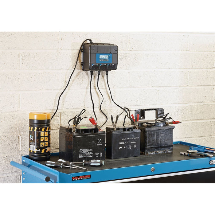 Draper 6/12V 3 Bank Charger Station 53172 Draper - Town Tools 