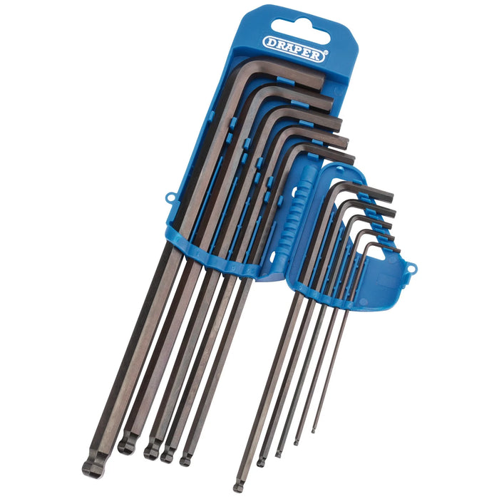 Draper Extra Long Metric Hex. and Ball End Hex. Key Set (10 Piece) - TBPL10M/B