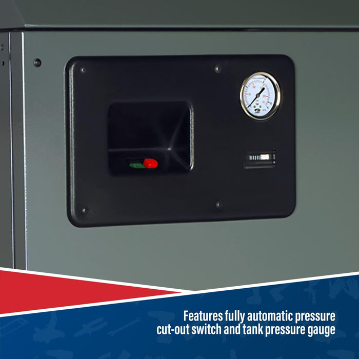 270L Low Noise Belt Drive Air Compressor with Cast Cylinders 5.5hp 3ph 2-Stage Sealey - Town Tools 