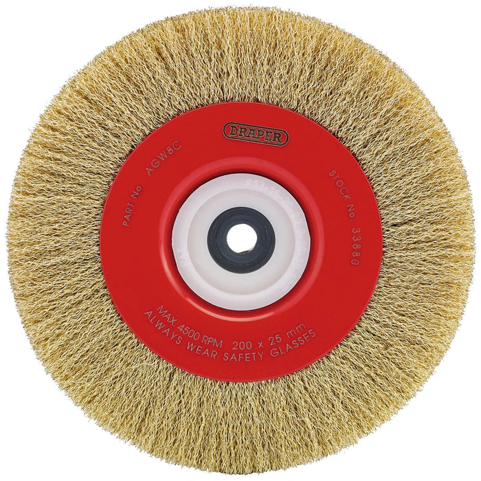 Draper Crimped Steel Wire Brushes, 200 x 25mm - AGW8C