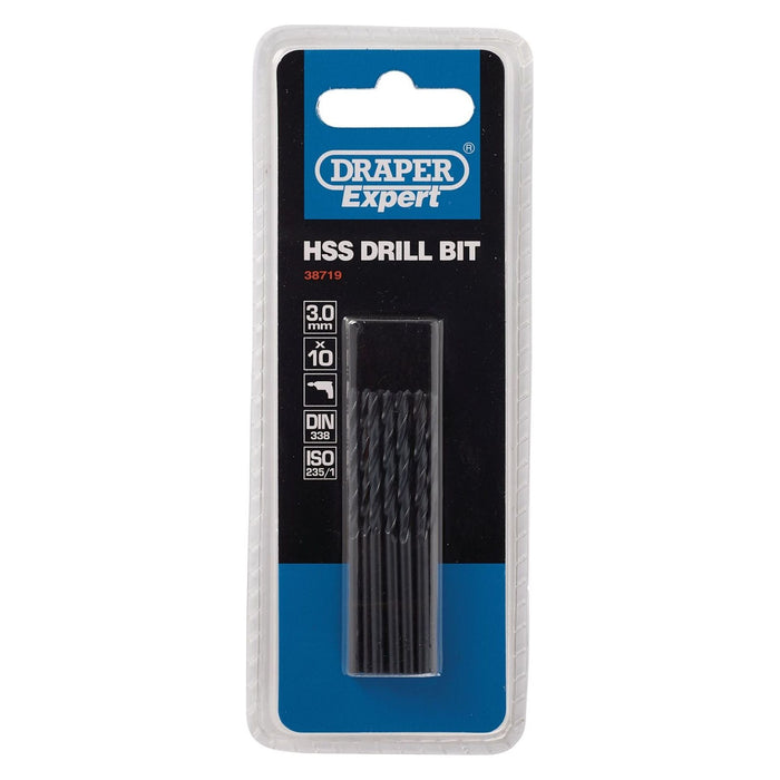 Draper HSS Drill Bit, 3.0mm (Pack of 10) 38719 Draper - Town Tools 