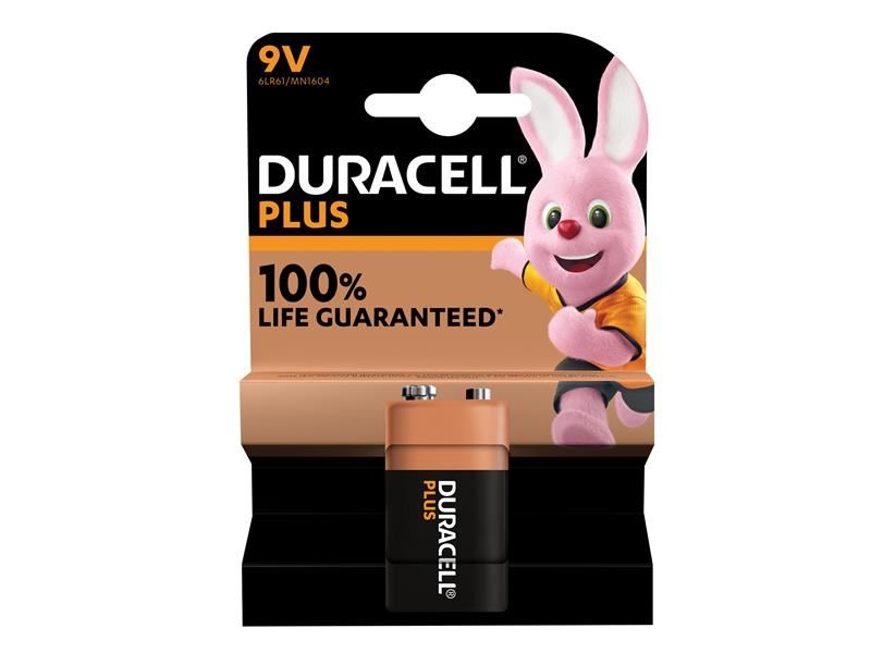 Duracell 9V Plus Power +100% Battery (Single Pack) Duracell - Town Tools