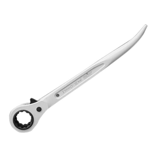 Priory 604 Short Bent Reversible Ratchet Podger 19 x 21mm White Priory - Town Tools