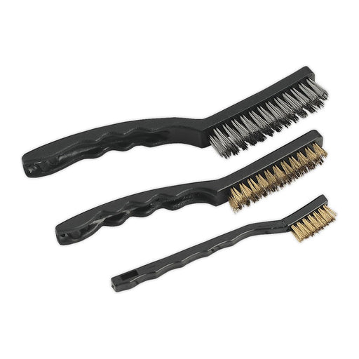 Sealey Wire Brush Set Auto Engineer's 3pc AK9801 Sealey - Town Tools 