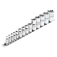 Draper Expert TX-STAR® Socket Set on Rail, 1/4", 3/8" & 1/2" Sq. Dr. (14 Piece)